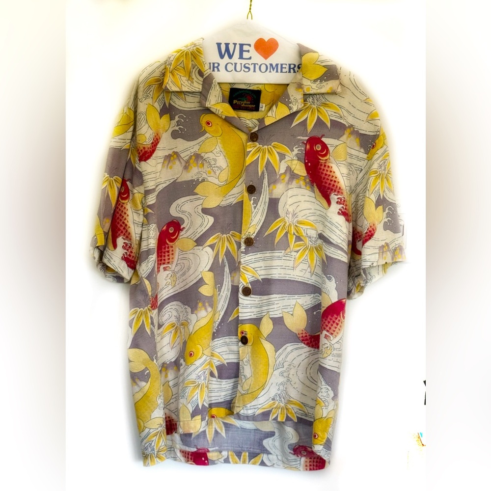 Hawaiian Shirt, Koi, Paradise on a Hanger, Large